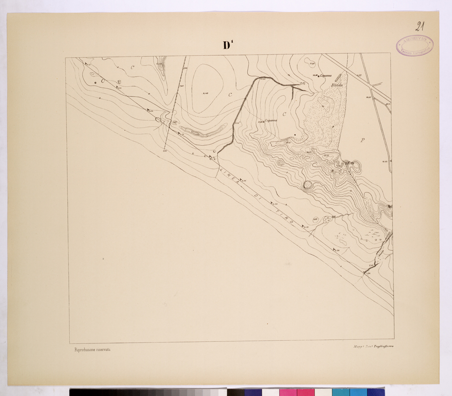 (N:26120) POLIGONO DI NETTUNO - FOGLIO D1. (CA009328) Carte e stampe antiche: riproduzione a colori su carta (formato A1)