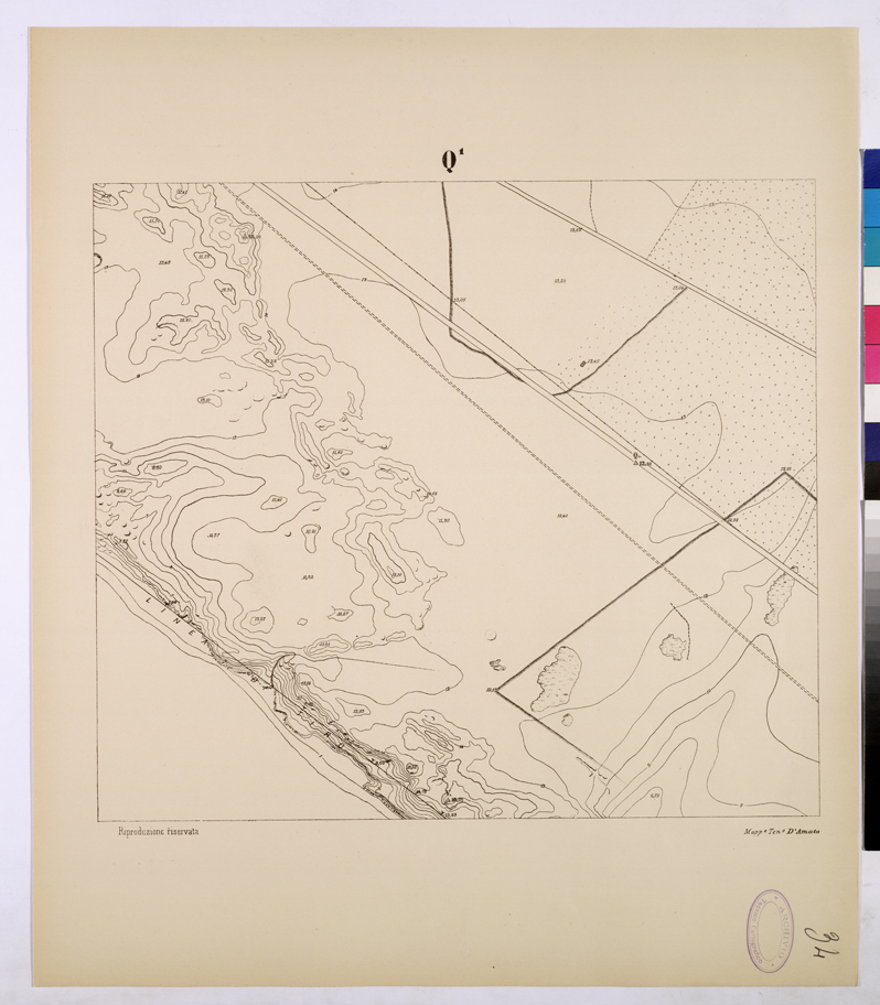 (N:26132) POLIGONO DI NETTUNO - FOGLIO Q1. (CA009341) Carte e stampe antiche: riproduzione a colori su carta (formato A1)