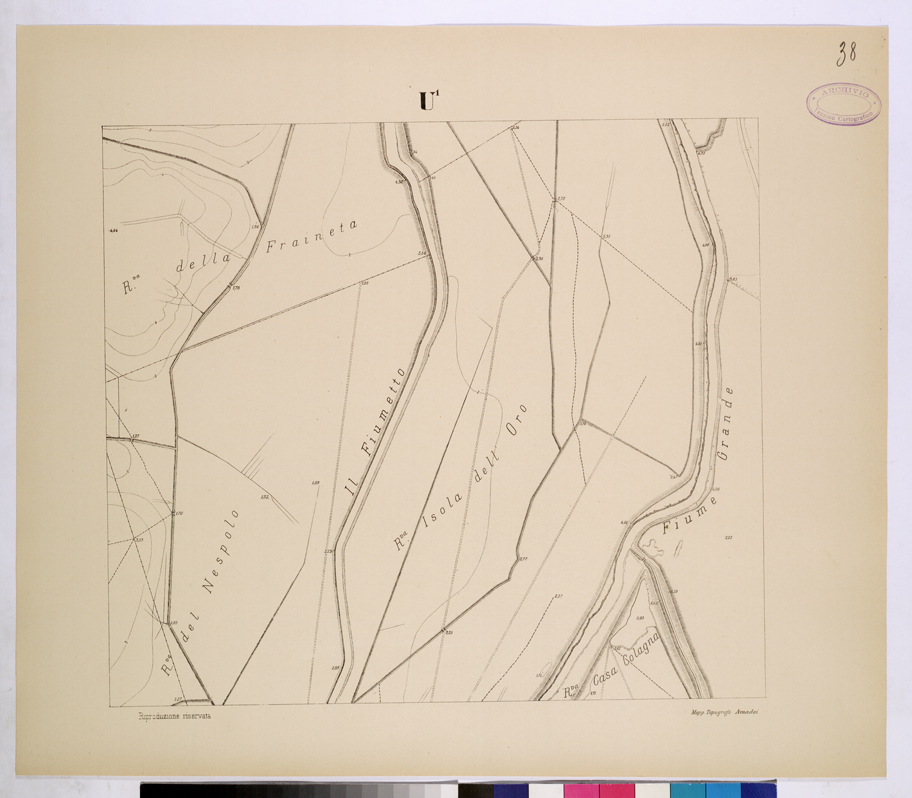(N:26136) POLIGONO DI NETTUNO - FOGLIO U1. (CA009345) Carte e stampe antiche: riproduzione a colori su carta (formato A1)