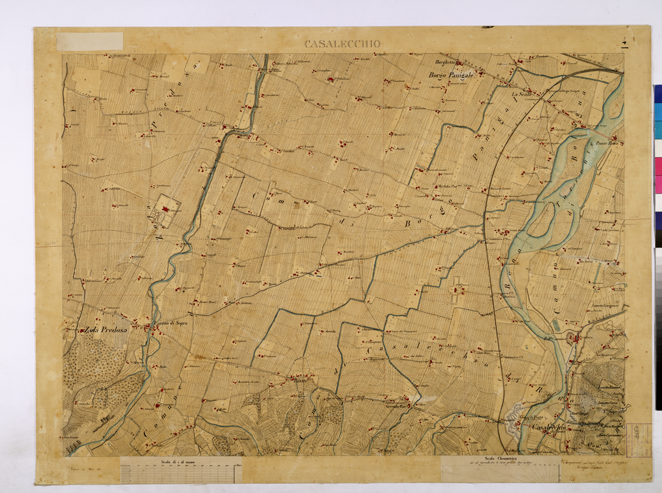 (N:26216) BOLOGNA E DINTORNI - CASALECCHIO FOGLIO 4. (CA009430) Carte e stampe antiche: riproduzione a colori su carta (formato A1)