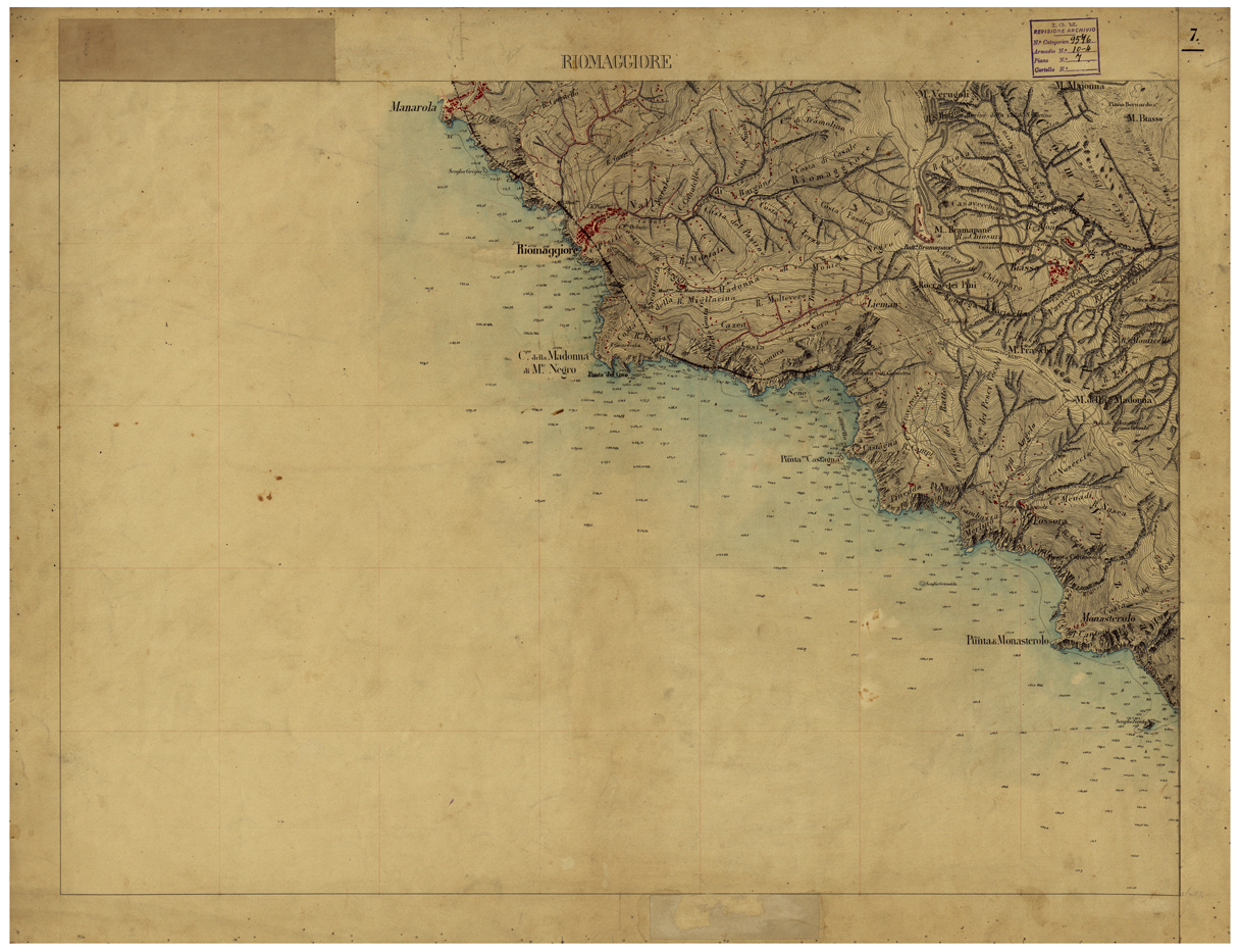 (N:26276) CARTA TOPOGRAFICA DEL GOLFO E BACINO DI SPEZIA - FOGLIO 7. (CA009492) Carte e stampe antiche: riproduzione a colori su carta (formato A1)