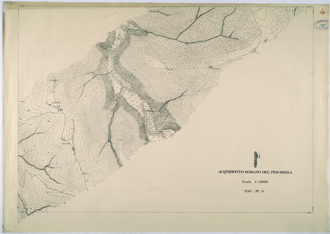 (N:26287) ACQUEDOTTO ROMANO DEL PESCHIERA - TAVOLA 4. (CA009503) Carte e stampe antiche: riproduzione a colori su carta (formato A1)