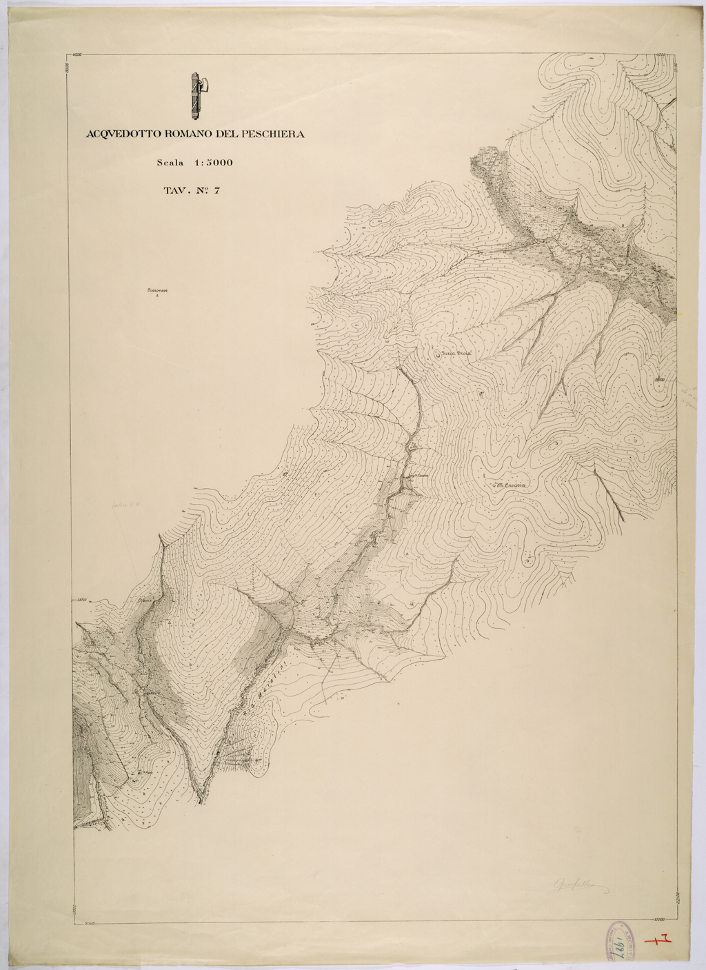 (N:26290) ACQUEDOTTO ROMANO DEL PESCHIERA TAVOLA 7. (CA009506) Carte e stampe antiche: riproduzione a colori su carta (formato A1)