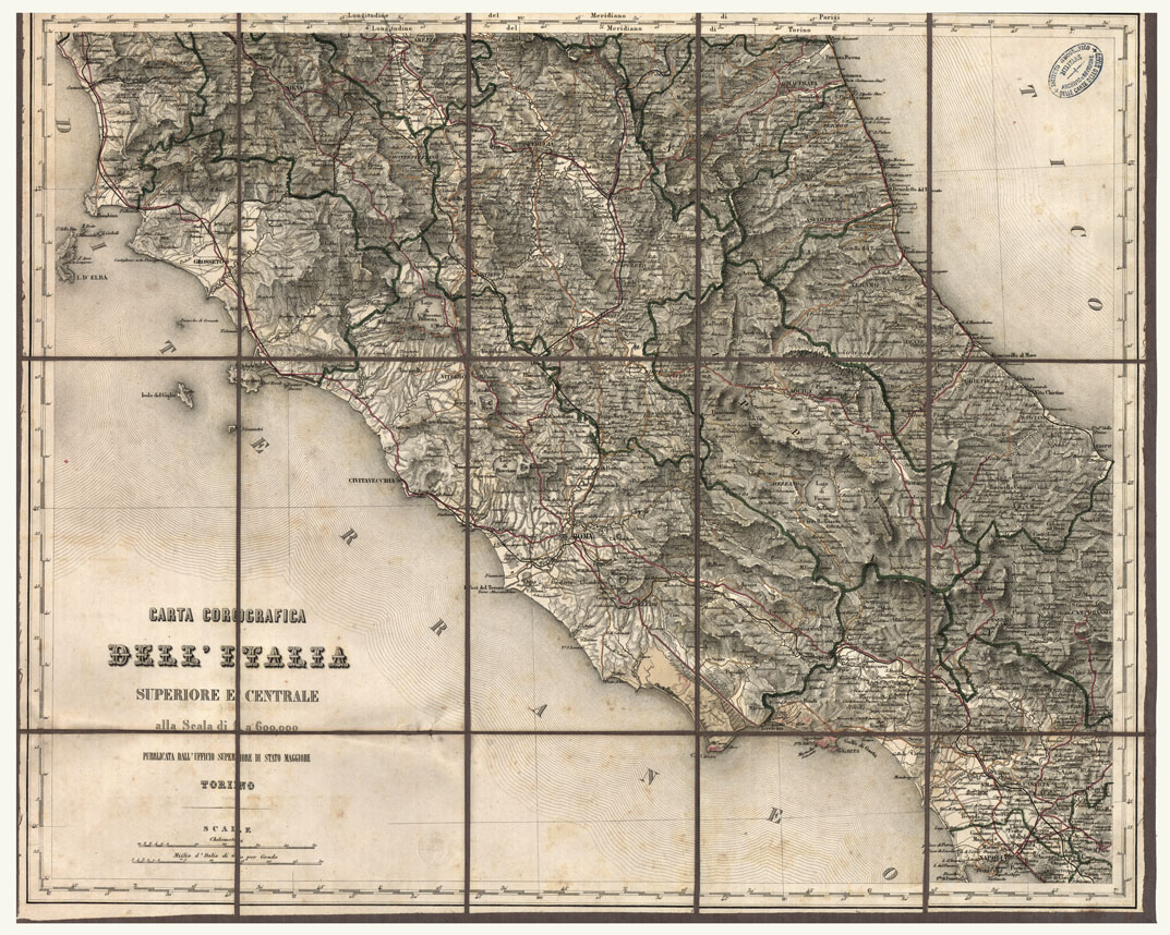 (N:29245) CARTA DELL'ITALIA SUPERIORE E MEDIA AL 600.000 - Foglio 6 - Roma (CA009573) Carte e stampe antiche: riproduzione a colori su carta (formato A1)