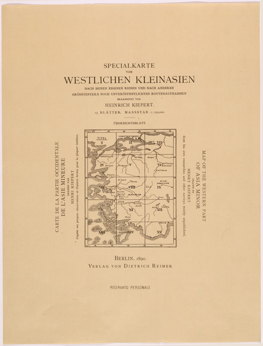 (N:26676) WESTLICHEN KLEINASIEN - ASIA MINORE OCCIDENTALE - QUADRO D'UNIONE (SE000214) Carte e stampe antiche: riproduzione a colori su carta (formato A2)