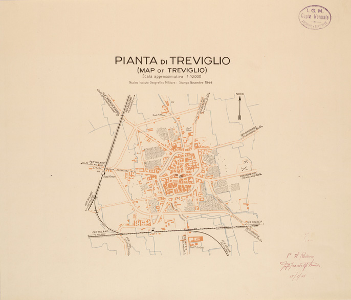 (N:27278) PIANTA DI TREVIGLIO (SE001104) Carte e stampe antiche: riproduzione a colori su carta (formato A2)