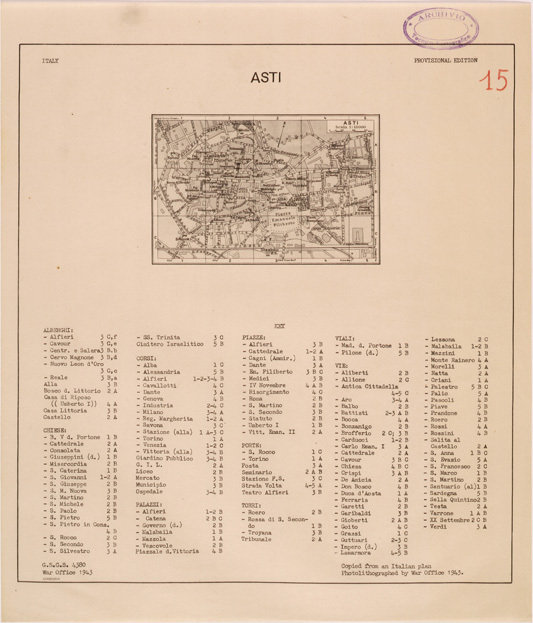 (N:27295) ASTI (SE001121) Carte e stampe antiche: riproduzione a colori su carta (formato A2)