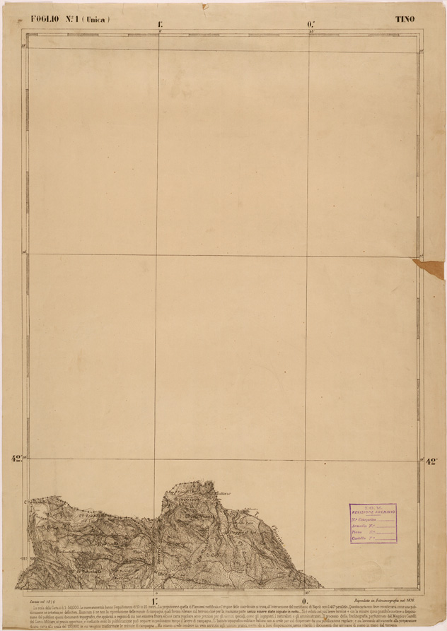 (N:27449) CARTA DELLE PROVINCE MERIDIONALI - FOGLIO 1 - TINO (SE001192) Carte e stampe antiche: riproduzione a colori su carta (formato A2)