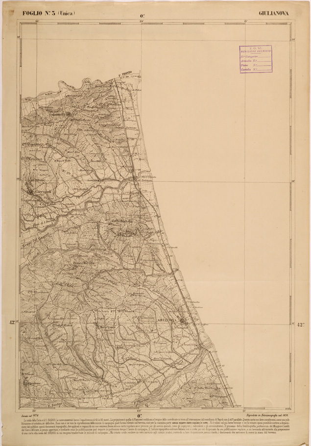 (N:27451) CARTA DELLE PROVINCE MERIDIONALI - FOGLIO 3 - GIULIANOVA (SE001194) Carte e stampe antiche: riproduzione a colori su carta (formato A2)