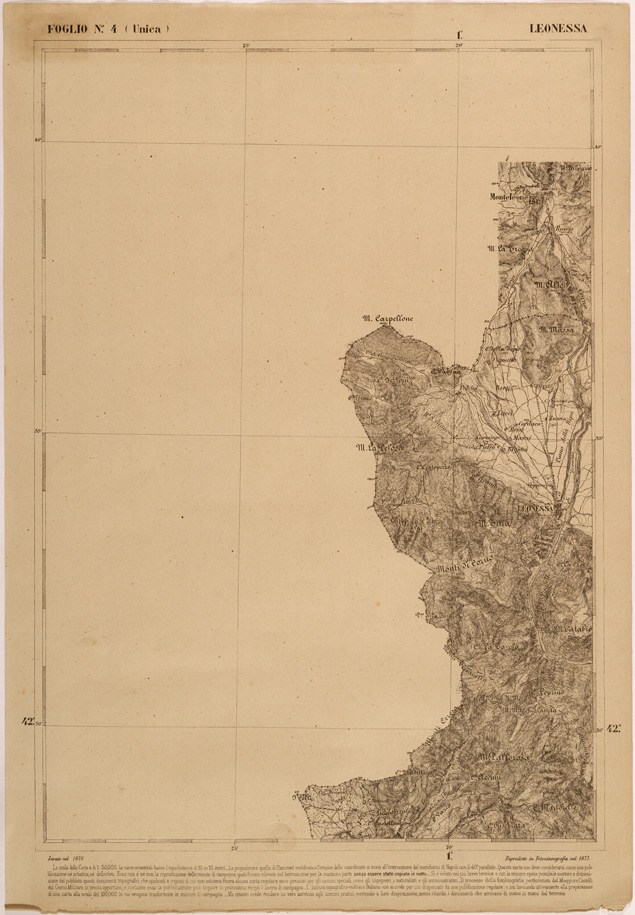 (N:27452) CARTA DELLE PROVINCE MERIDIONALI - FOGLIO 4 - LEONESSA (SE001195) Carte e stampe antiche: riproduzione a colori su carta (formato A2)