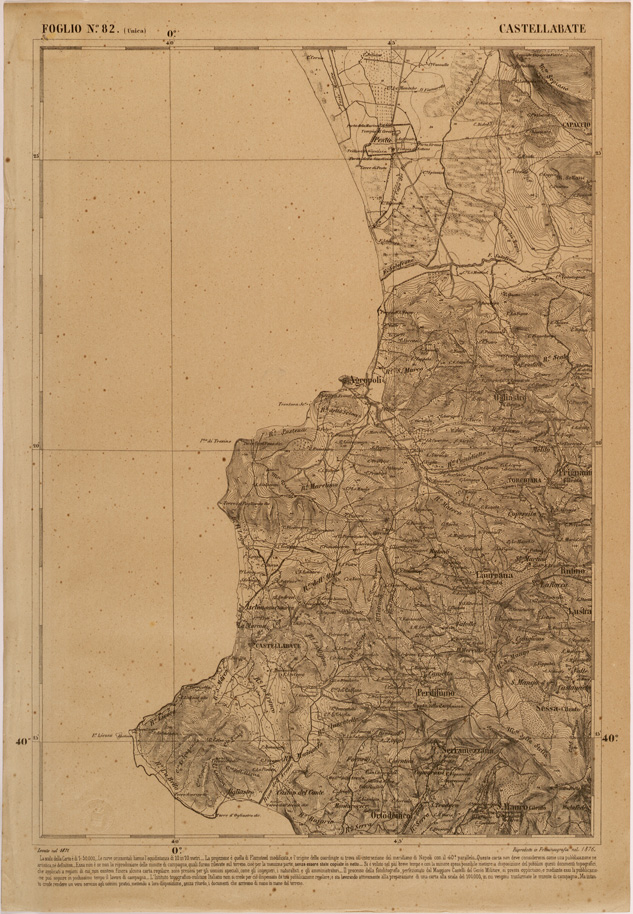 (N:27535) CARTA DELLE PROVINCE MERIDIONALI - FOGLIO 82 - CASTELLABATE (SE001274) Carte e stampe antiche: riproduzione a colori su carta (formato A2)