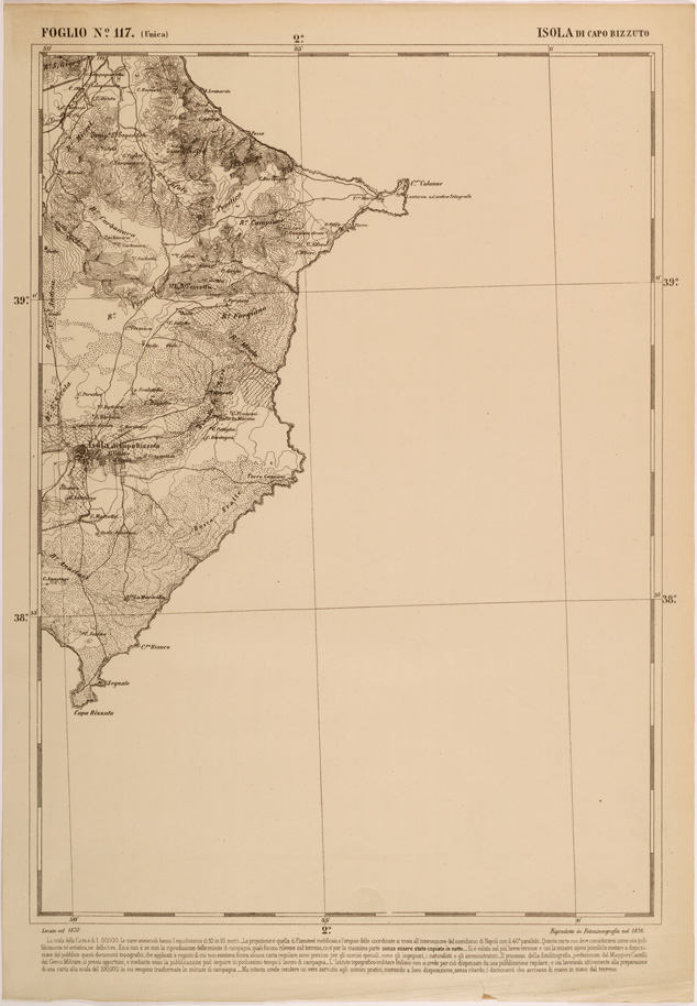 (N:27585) CARTA DELLE PROVINCE MERIDIONALI - FOGLIO 117 - ISOLA DI CAPO RIZZUTO (SE001311) Carte e stampe antiche: riproduzione a colori su carta (formato A2)