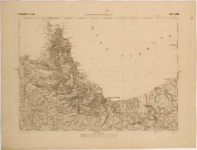 (N:27660) CARTA DELLA SICILIA - ALCAMO FOGLIO 130. (SE001468) Carte e stampe antiche: riproduzione a colori su carta (formato A2)