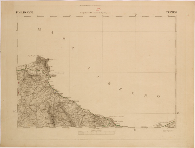 (N:27662) CARTA DELLA SICILIA - TERMINI FOGLIO 132. (SE001470) Carte e stampe antiche: riproduzione a colori su carta (formato A2)