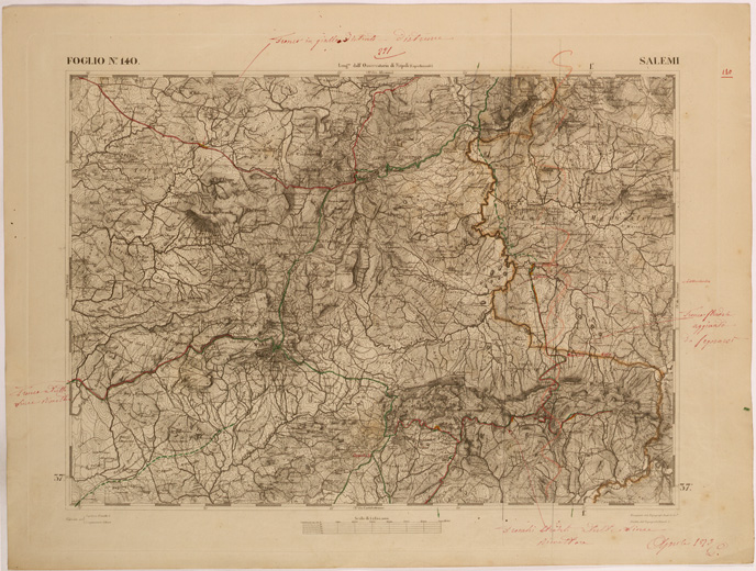 (N:27669) CARTA DELLA SICILIA - SALEMI FOGLIO 140. (SE001477) Carte e stampe antiche: riproduzione a colori su carta (formato A2)