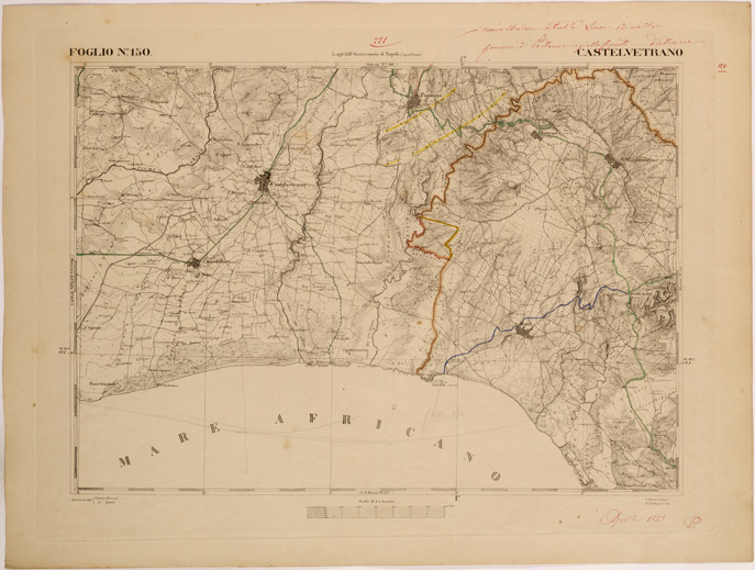 (N:27678) CARTA DELLA SICILIA - CASTELVETRANO FOGLIO 150. (SE001486) Carte e stampe antiche: riproduzione a colori su carta (formato A2)