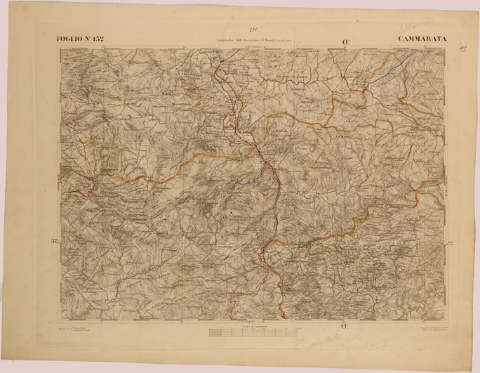 (N:27680) CARTA DELLA SICILIA - CAMMARATA FOGLIO 152. (SE001488) Carte e stampe antiche: riproduzione a colori su carta (formato A2)