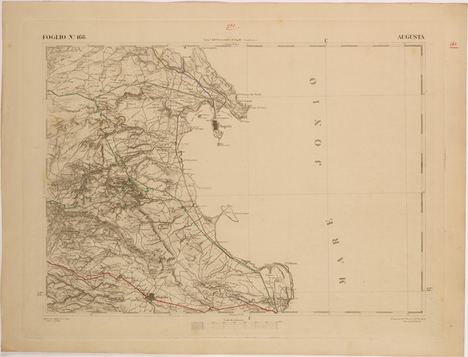 (N:27695) CARTA DELLA SICILIA - AUGUSTA FOGLIO 168. (SE001503) Carte e stampe antiche: riproduzione a colori su carta (formato A2)