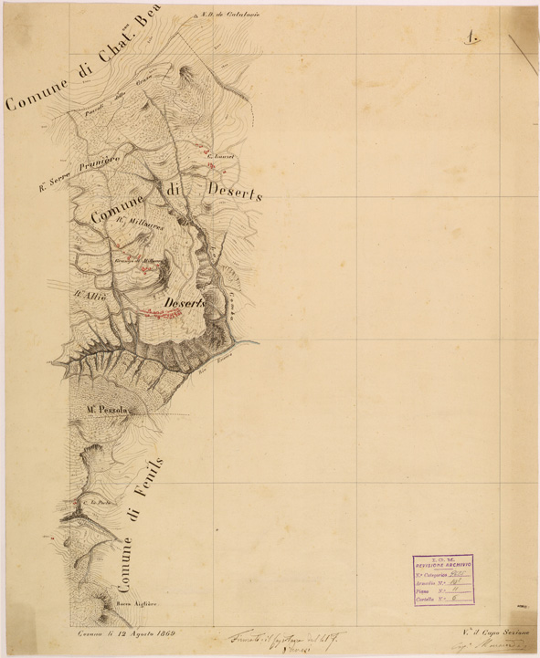 (N:28096) VALLE DORIA ( DESERTS - CLAVIERES ) FOGLIO 1 (SE001848) Carte e stampe antiche: riproduzione a colori su carta (formato A2)