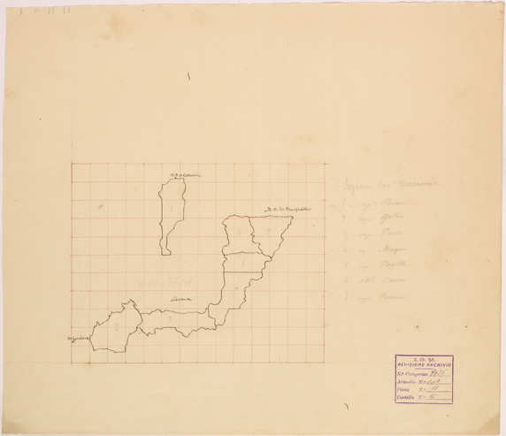 (N:28099) VALLE DORIA ( DESERTS - CLAVIERES ) QUADRO DI UNIONE - COPIA (SE001851) Carte e stampe antiche: riproduzione a colori su carta (formato A2)