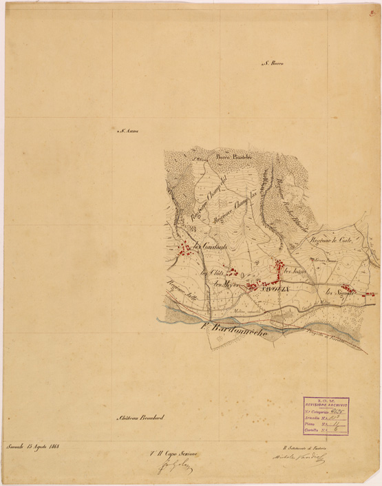 (N:28153) VALLE DORIA E BARDONECCHIA - FOGLIO 11 (SE001879) Carte e stampe antiche: riproduzione a colori su carta (formato A2)