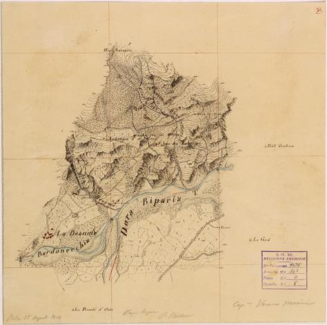 (N:28190) VALLE DORIA E BARDONECCHIA - FOGLIO 34 (SE001902) Carte e stampe antiche: riproduzione a colori su carta (formato A2)