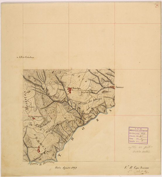 (N:28194) VALLE DORIA E BARDONECCHIA - FOGLIO 37 (SE001905) Carte e stampe antiche: riproduzione a colori su carta (formato A2)