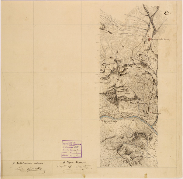 (N:28247) VALLE DORIA ( MONCENISIO - NOVALESA - VALLETTE - PELVO ) - FOGLIO 17 (SE001938) Carte e stampe antiche: riproduzione a colori su carta (formato A2)