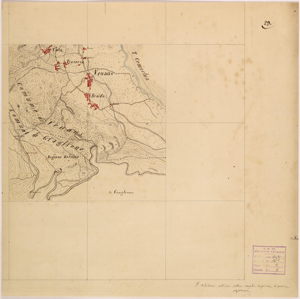 (N:28277) VALLE DORIA ( MONCENISIO - NOVALESA - VALLETTE - PELVO ) - FOGLIO 29 (SE001949) Carte e stampe antiche: riproduzione a colori su carta (formato A2)
