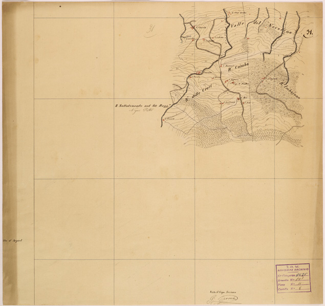 (N:28279) VALLE DORIA ( MONCENISIO - NOVALESA - VALLETTE - PELVO ) - FOGLIO 31 (SE001951) Carte e stampe antiche: riproduzione a colori su carta (formato A2)