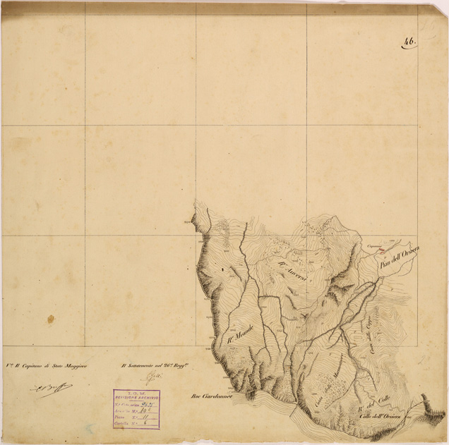 (N:28302) VALLE DORIA ( MONCENISIO - NOVALESA - VALLETTE - PELVO ) - FOGLIO 46 (SE001966) Carte e stampe antiche: riproduzione a colori su carta (formato A2)