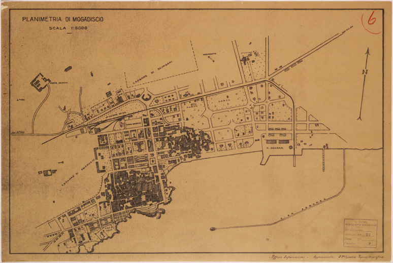 (N:28213) PLANIMETRIA DI MOGADISCIO (SE002081) Carte e stampe antiche: riproduzione a colori su carta (formato A2)