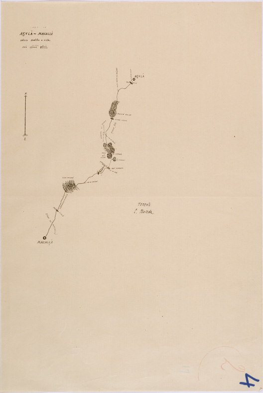 (N:28403) ITINERARIO ADUA - QUORAM - FOGLIO 4 - AGULA'- MACALLE' (SE002212) Carte e stampe antiche: riproduzione a colori su carta (formato A2)