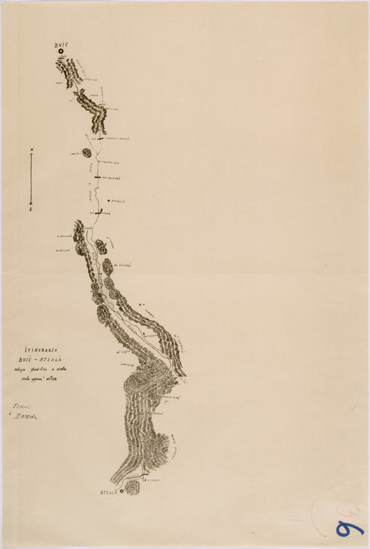 (N:28404) ITINERARIO ADUA - QUORAM - FOGLIO 6 - BUIE' - ATZALA' (SE002214) Carte e stampe antiche: riproduzione a colori su carta (formato A2)