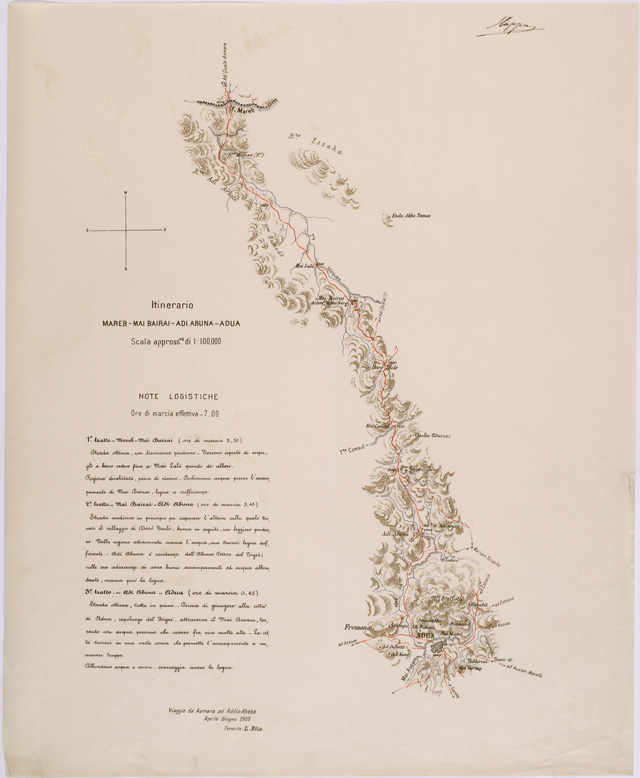 (N:28408) ITINERARIO MAREB ADDIS ABEBA - SEZIONE 01 - ADI ABUNA ADUA (SE002217) Carte e stampe antiche: riproduzione a colori su carta (formato A2)