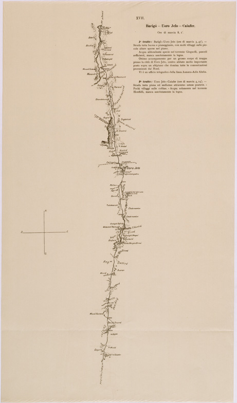 (N:28430) ITINERARIO MAREB ADDIS ABEBA - SEZIONE 17 - BARIGO' UORO JELO CAIAFER (SE002232) Carte e stampe antiche: riproduzione a colori su carta (formato A2)