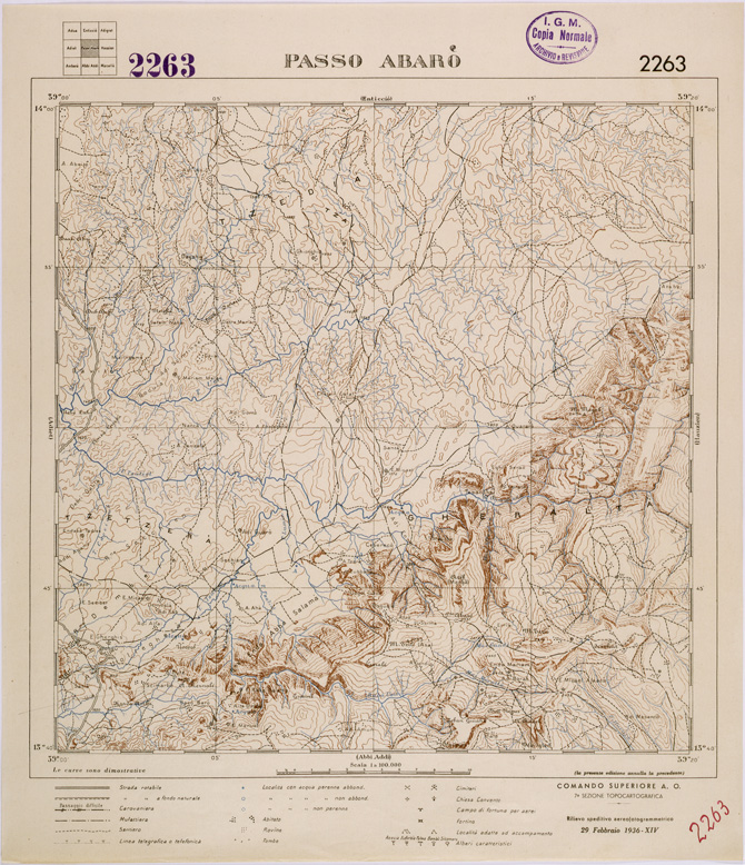 (N:28476) TIGRAI - FOGLIO 2263 - PASSO ARABO' (SE002267) Carte e stampe antiche: riproduzione a colori su carta (formato A2)