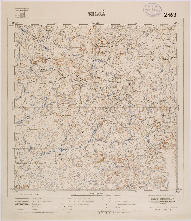 (N:28491) TIGRAI - FOGLIO 2463 - SELOA' (SE002273) Carte e stampe antiche: riproduzione a colori su carta (formato A2)