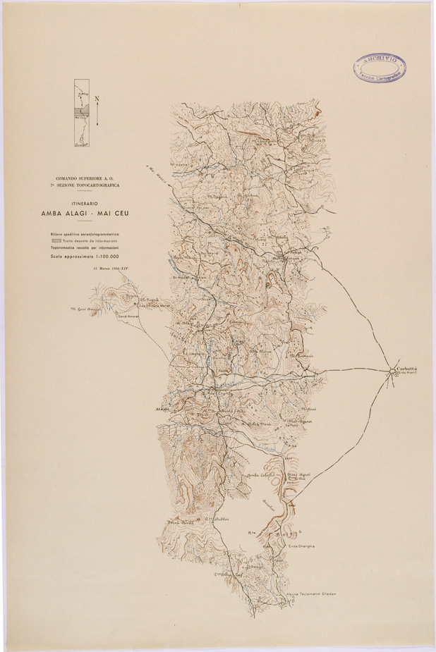 (N:28565) ITINERARIO AMBA ALAGI - MAI CEU. (SE002316) Carte e stampe antiche: riproduzione a colori su carta (formato A2)
