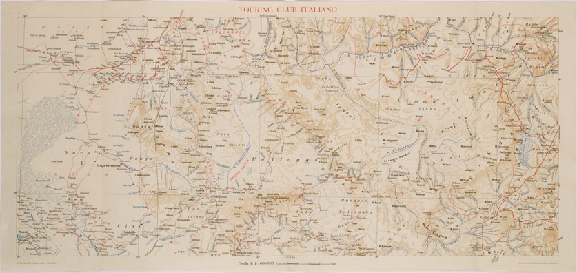 (N:28573) CARTA DELL'AFRICA ORIENTALE ITALIANA FOGLIO 14 NEGGIO (SE002376) Carte e stampe antiche: riproduzione a colori su carta (formato A2)