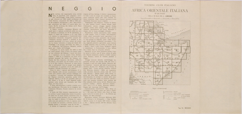 (N:28572) CARTA DELL'AFRICA ORIENTALE ITALIANA FOGLIO 14 NEGGIO (RETRO) (SE002377) Carte e stampe antiche: riproduzione a colori su carta (formato A2)