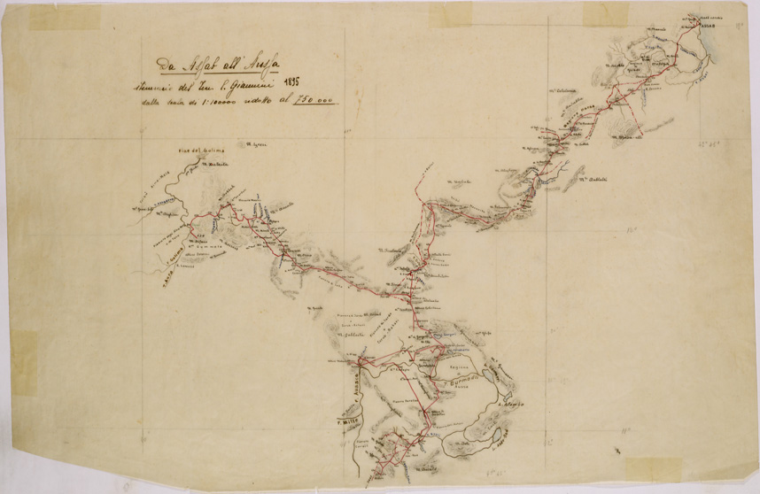 (N:28817) DA ASSAB ALL'ASSIA ITINERARIO GIANNINI 1895 (SE002483) Carte e stampe antiche: riproduzione a colori su carta (formato A2)