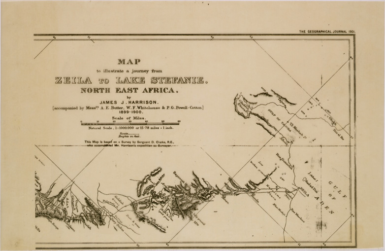 (N:28825) ZEILA TO LAKE STEFANIE NORTH EAST AFRICA (HARRISON) (SE002487) Carte e stampe antiche: riproduzione a colori su carta (formato A2)