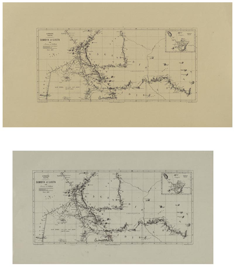 (N:28860) DAMBYA ET LASTA ETHIOPIE (ANTOINE D'ABBADIE) CARTA N 4 (SE002498) Carte e stampe antiche: riproduzione a colori su carta (formato A2)