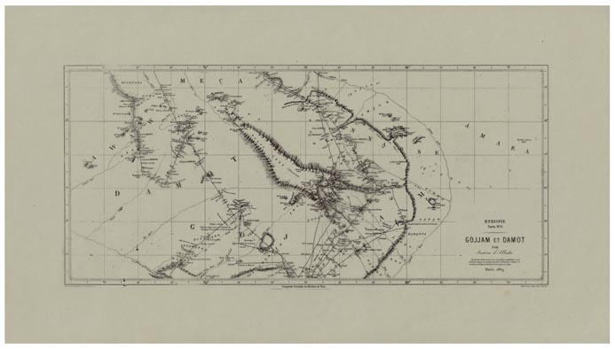 (N:28864) GOJJAM ET DAMOT ETHIOPIE (ANTOINE D'ABBADIE) CARTA N 6 (SE002502) Carte e stampe antiche: riproduzione a colori su carta (formato A2)