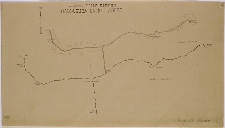 (N:28623) RILIEVO DELLA STRADA MALCA GUBA - UACILLE - ARERO. (SE002520) Carte e stampe antiche: riproduzione a colori su carta (formato A2)