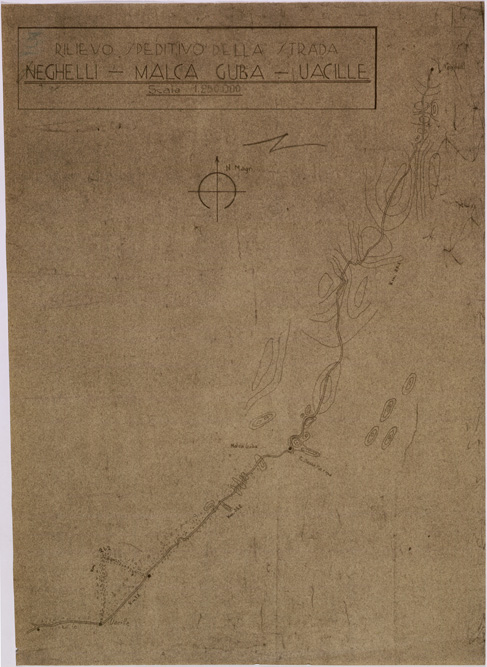 (N:28624) RILIEVO SPEDITIVO DELLA STRADA NEGHELLI - MALCA - GUBA - UACILLE. (SE002521) Carte e stampe antiche: riproduzione a colori su carta (formato A2)