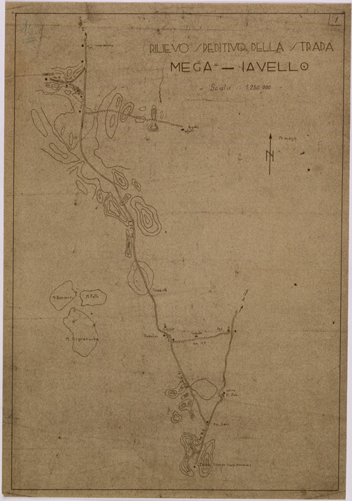 (N:28626) RILIEVO SPEDITIVO DELLA STRADA - MEGA - IAVELLO. (SE002523) Carte e stampe antiche: riproduzione a colori su carta (formato A2)