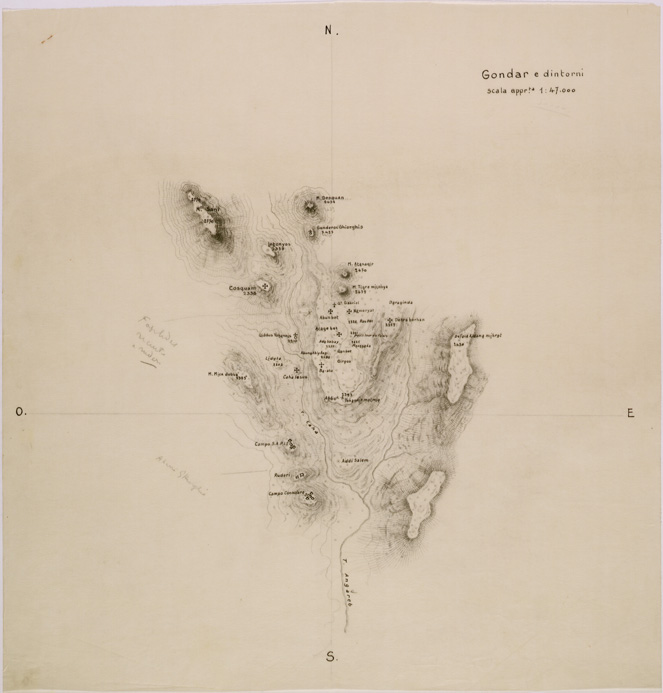 (N:28636) GONDAR E DINTORNI. (SE002533) Carte e stampe antiche: riproduzione a colori su carta (formato A2)