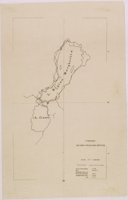 (N:28638) ITINERARIO DELLA SECONDA SPEDIZIONE BOTTEGO - LUCIDO 1. (SE002534) Carte e stampe antiche: riproduzione a colori su carta (formato A2)